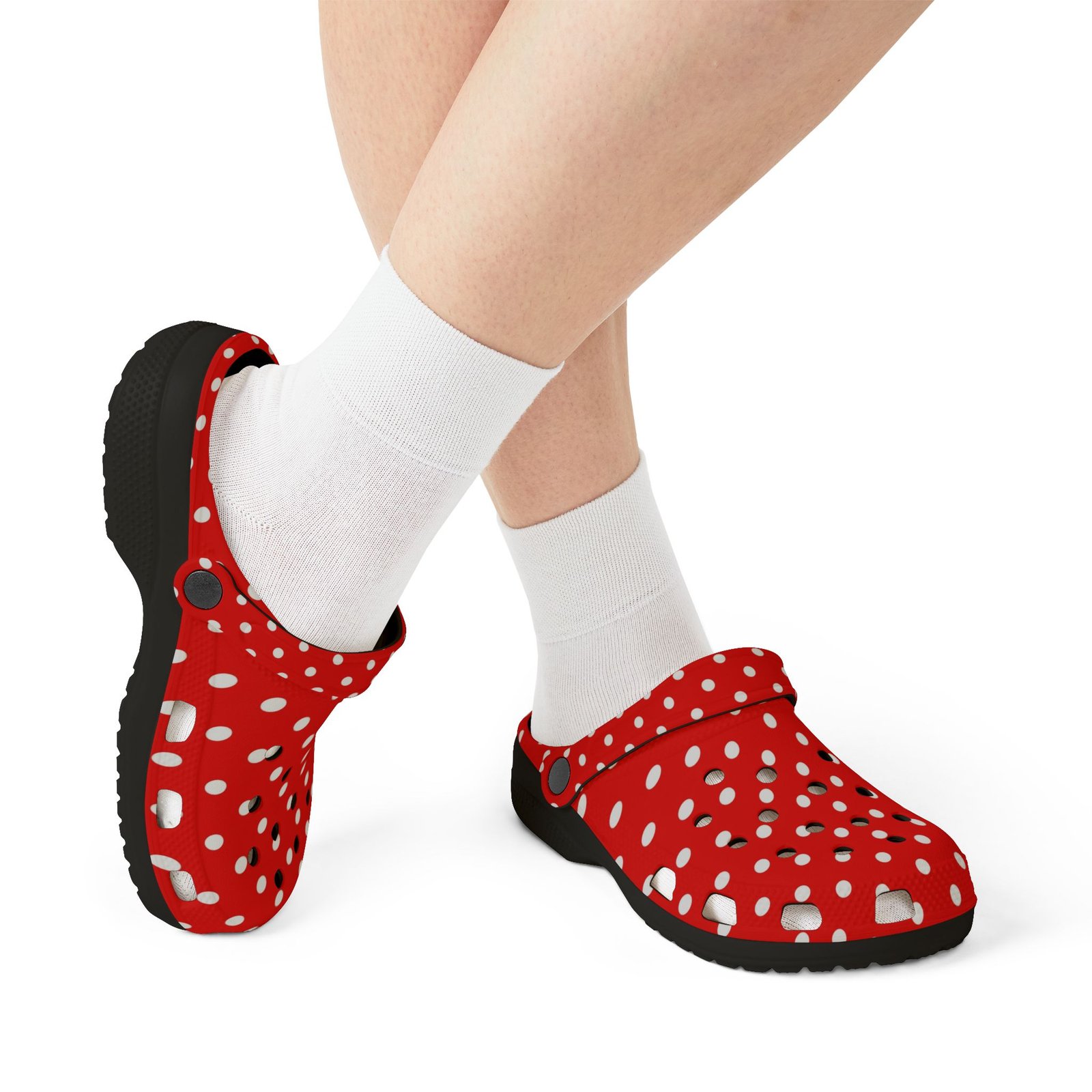 Red & White Polka Dot EVA Foam Clogs - Image 9