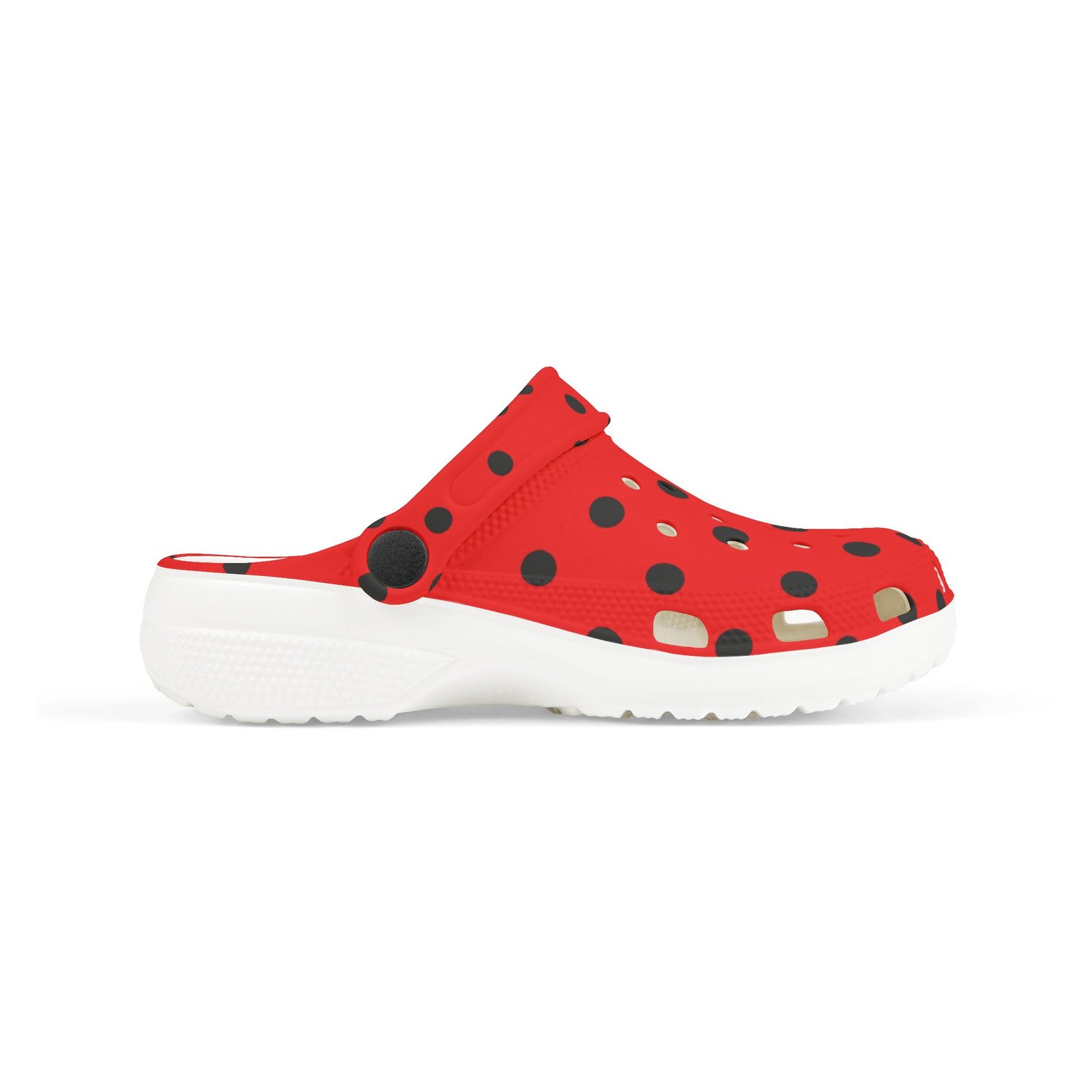 Kids Red & Black Polka Dot EVA Foam Clogs - Image 15