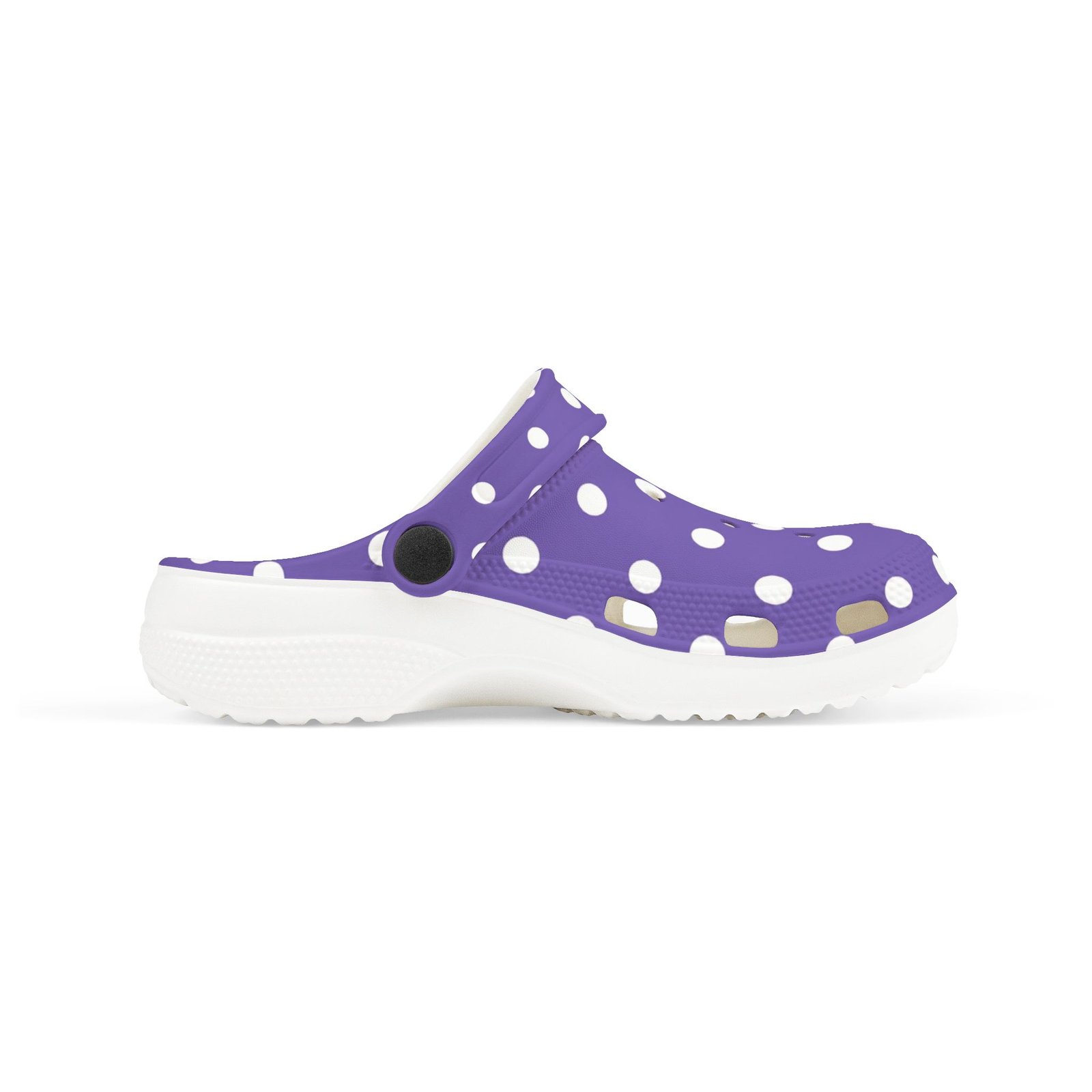 Kids Purple Polka Dot EVA Foam Clogs — Breathable Lightweight Slip-On Shoes - Image 4