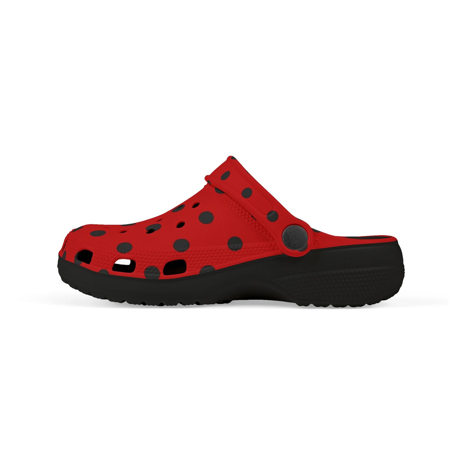 Kids Red & Black Polka Dot EVA Foam Clogs - Image 5