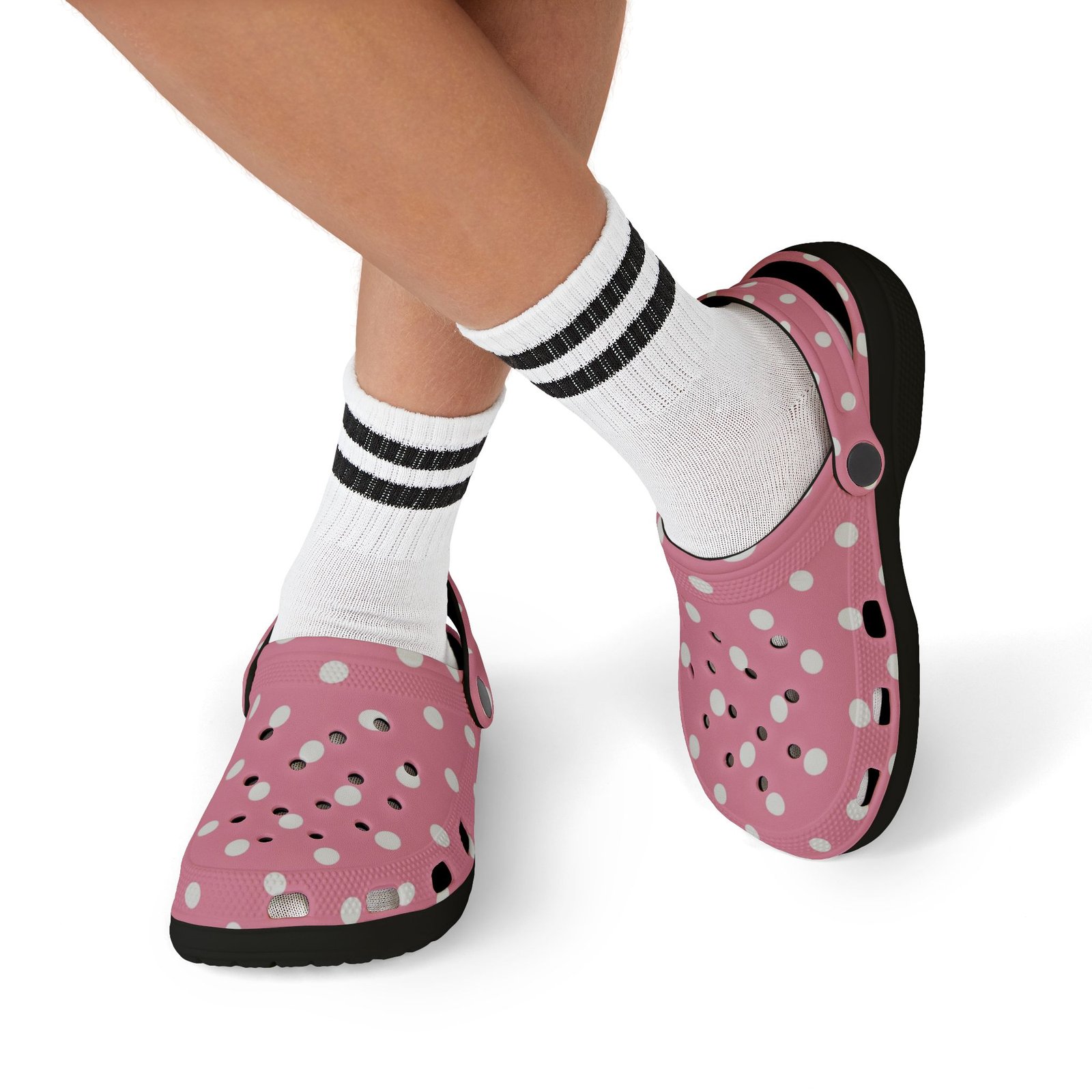 Kids Pink Polka Dot Foam Clogs — Lightweight EVA Slip-On Shoes - Image 16