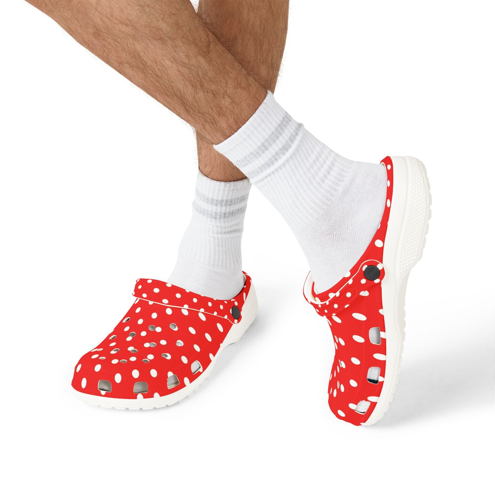 Red & White Polka Dot EVA Foam Clogs - Image 17