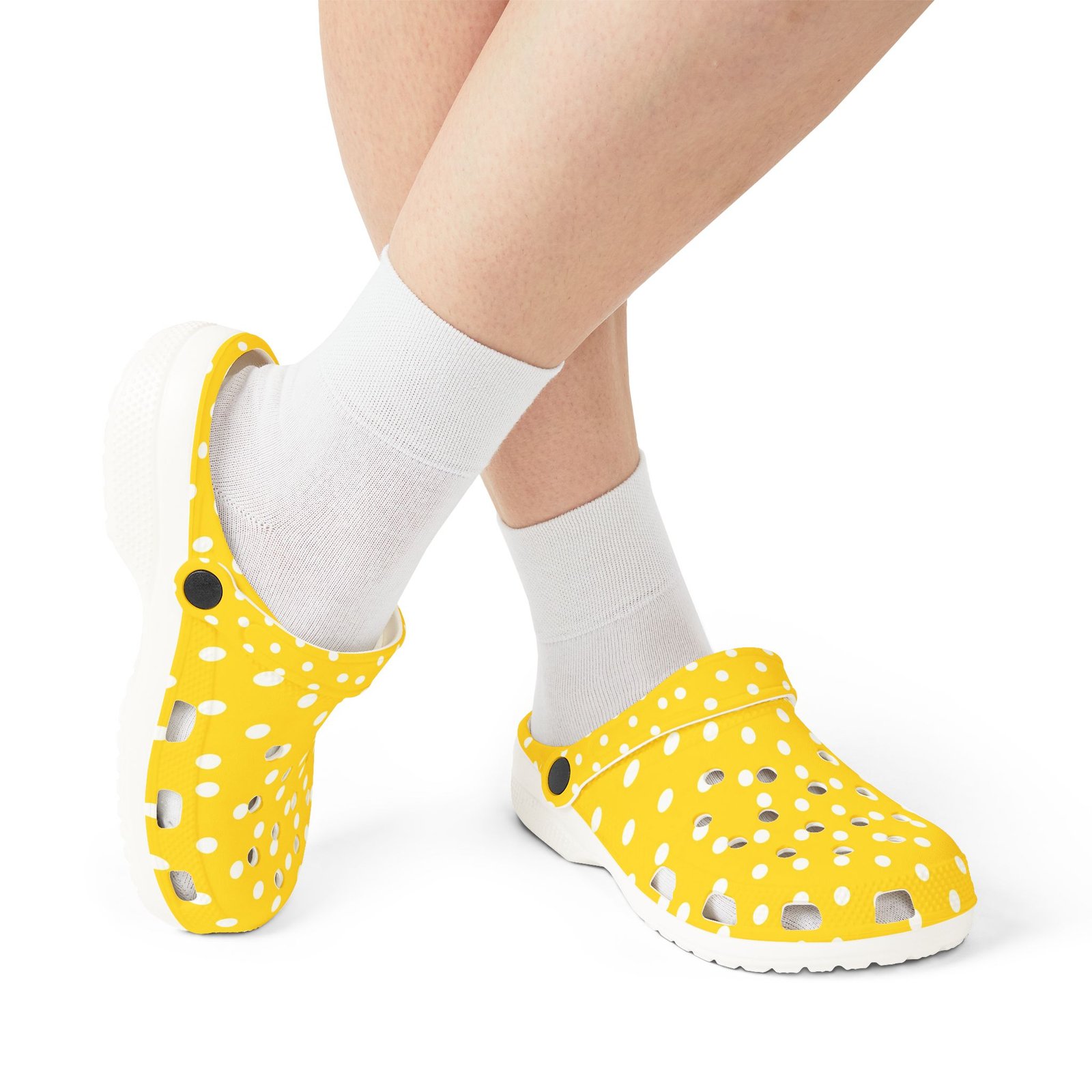 Yellow Polka Dot EVA Foam Clogs - Image 9