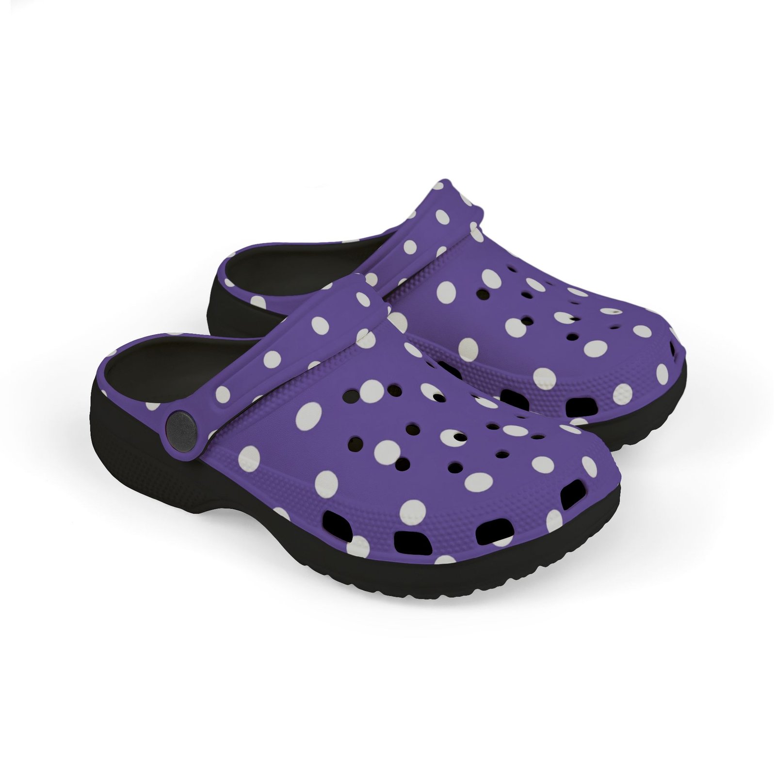Kids Purple Polka Dot EVA Foam Clogs — Breathable Lightweight Slip-On Shoes - Image 11