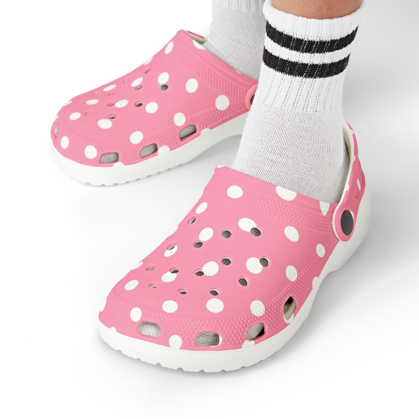 Kids Pink Polka Dot Foam Clogs — Lightweight EVA Slip-On Shoes - Image 7