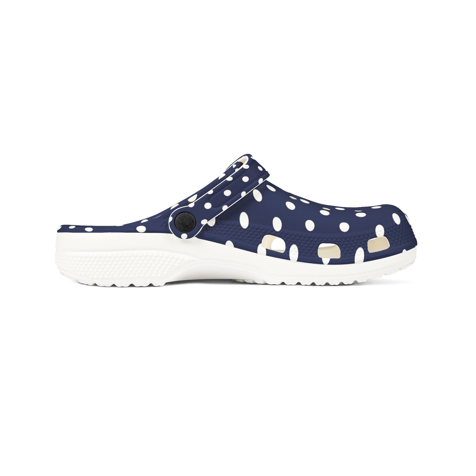 Navy & White Polka Dot EVA Foam Clogs - Image 4