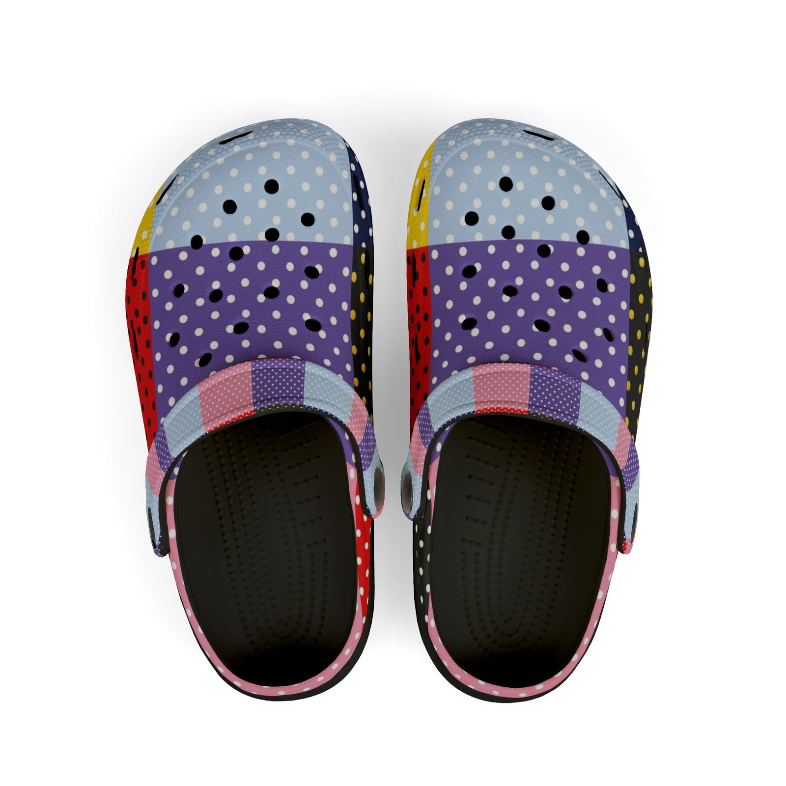 Kids Patchwork Polka Dot EVA Foam Clogs – Colorful Slip-On Sandals for Boys & Girls - Image 2