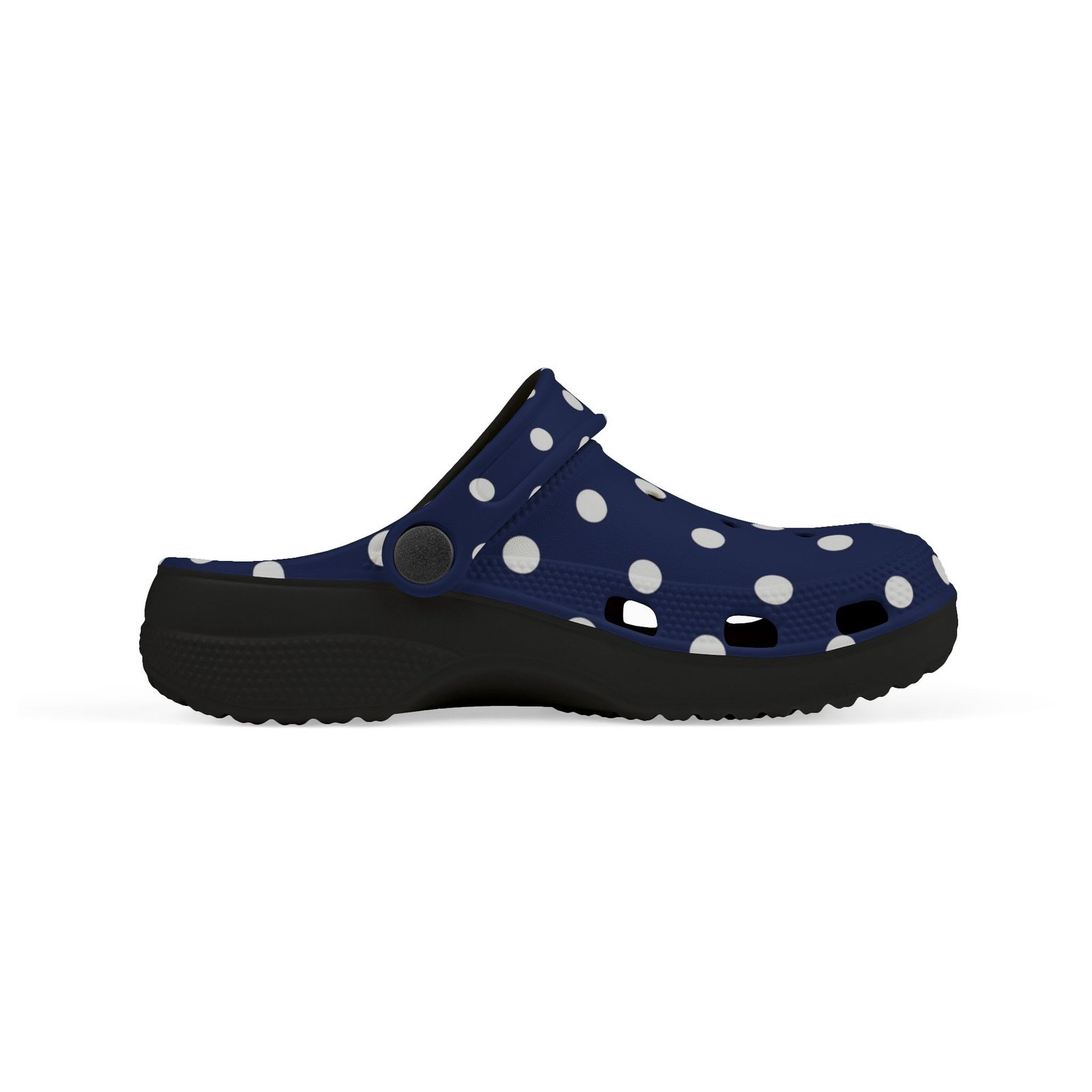 Kids Navy Polka Dot EVA Foam Clogs – Lightweight Slip-On Sandals for Toddlers & Children - Image 12
