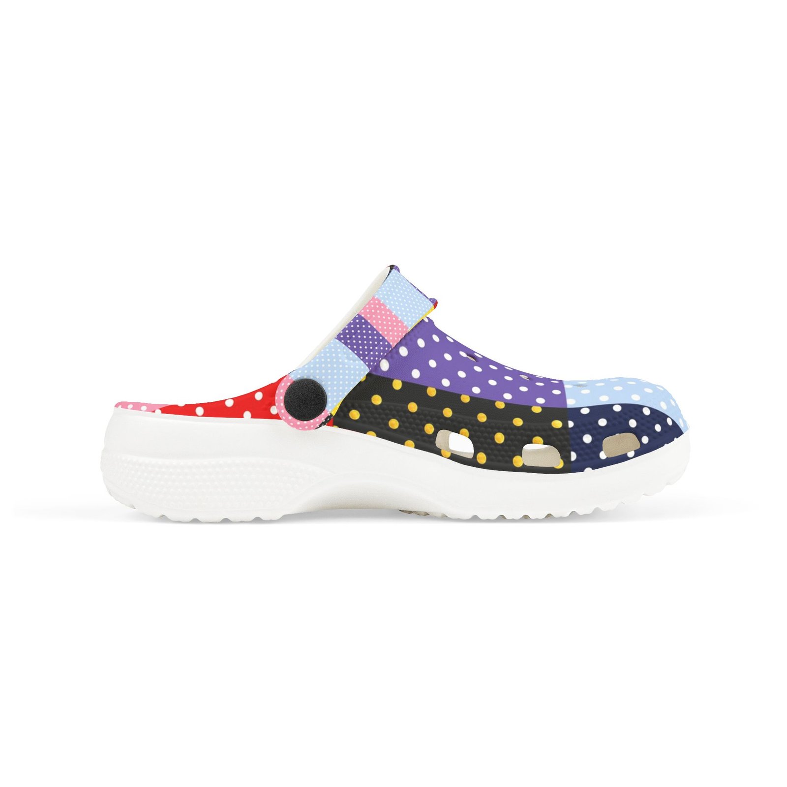 Kids Patchwork Polka Dot EVA Foam Clogs – Colorful Slip-On Sandals for Boys & Girls - Image 12