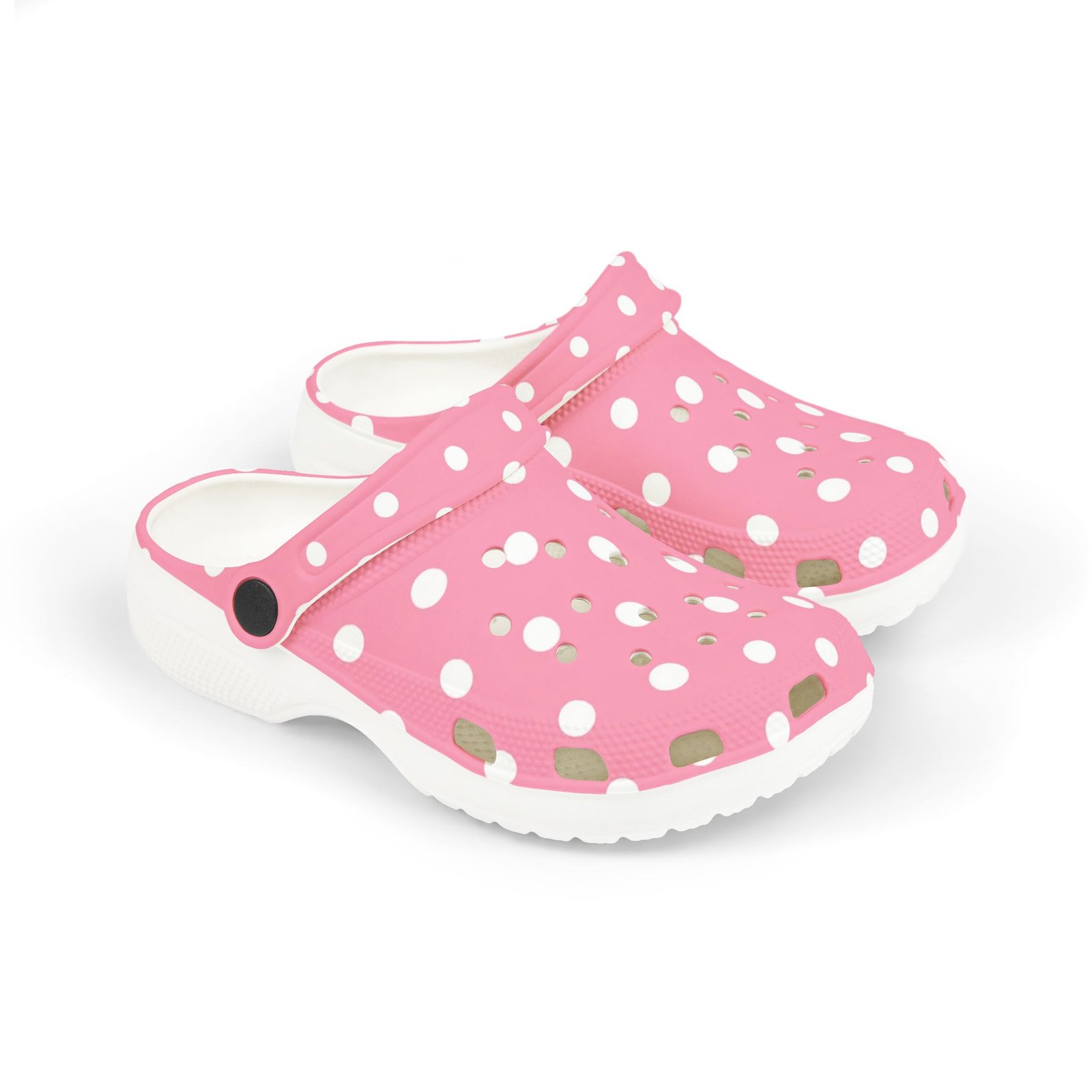 Kids Pink Polka Dot Foam Clogs — Lightweight EVA Slip-On Shoes - Image 3