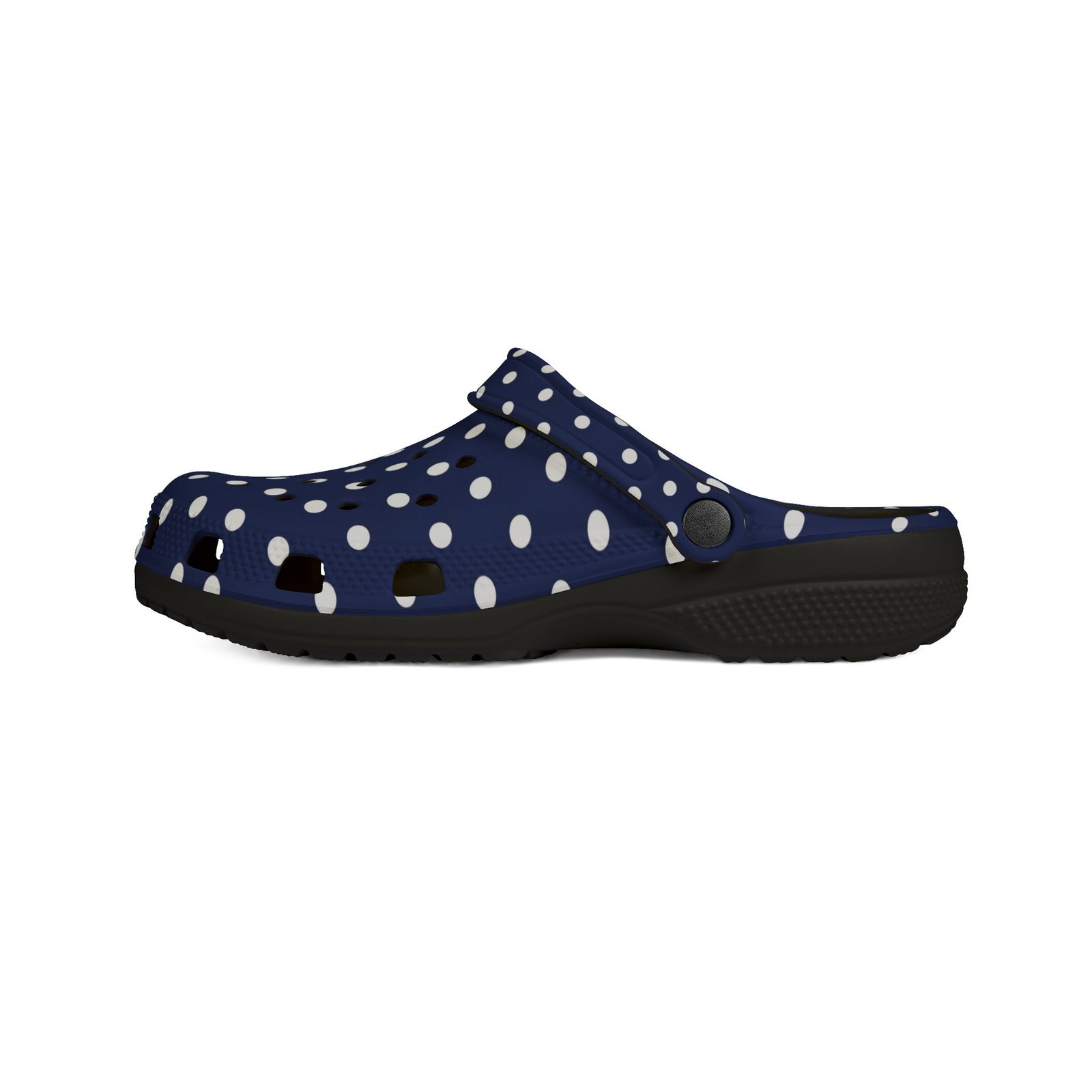 Navy & White Polka Dot EVA Foam Clogs - Image 13