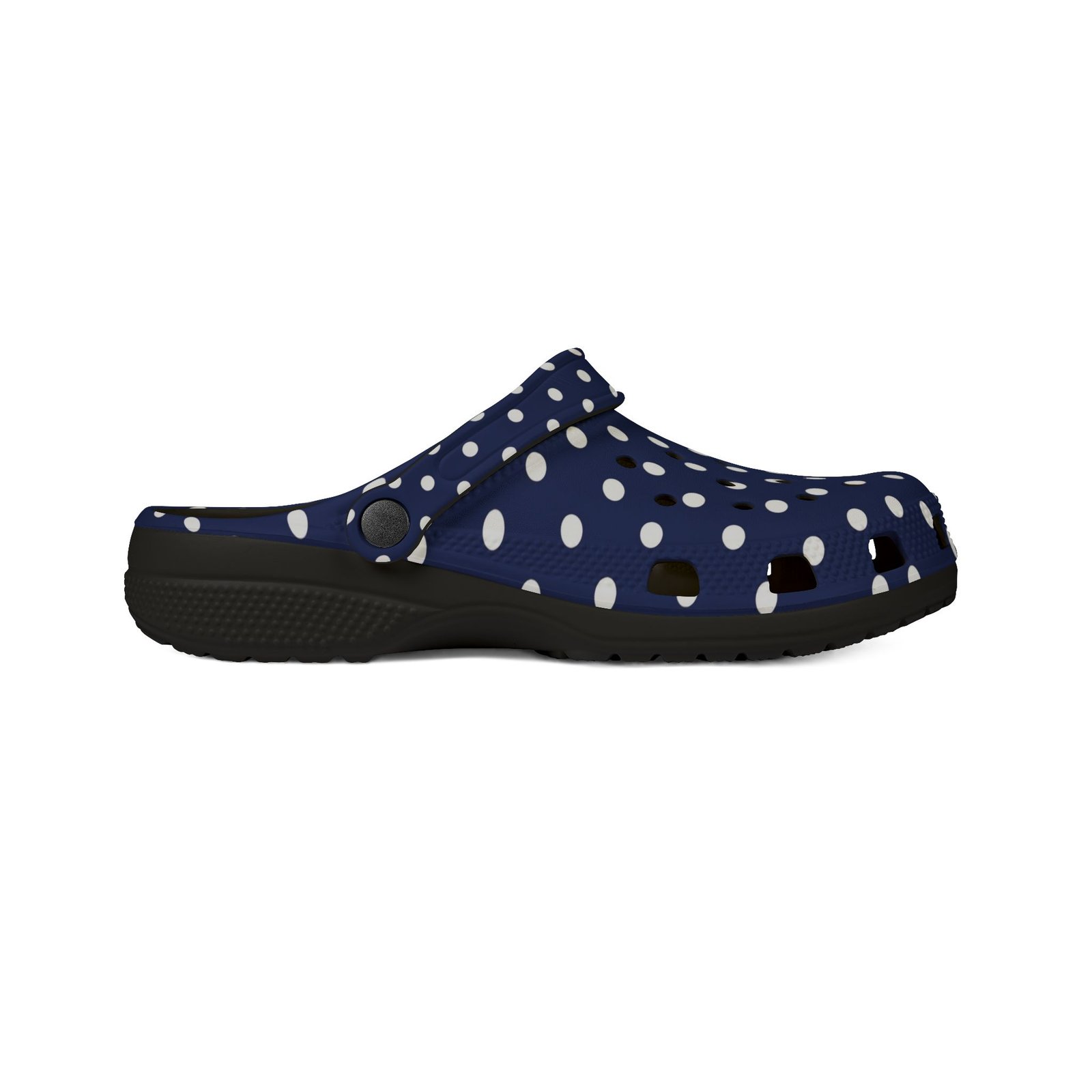 Navy & White Polka Dot EVA Foam Clogs - Image 15