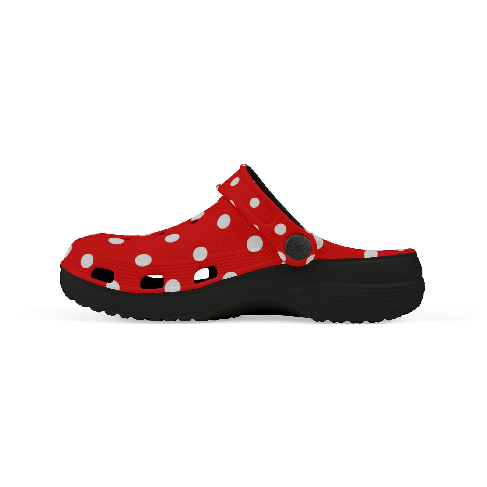 Kids Red & White Polka Dot EVA Foam Clogs - Image 14