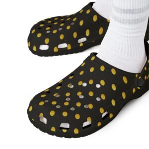 Black & Yellow Polka Dot EVA Foam Clogs