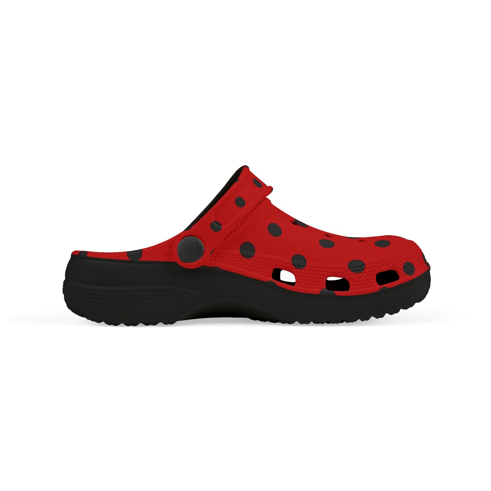 Kids Red & Black Polka Dot EVA Foam Clogs - Image 4