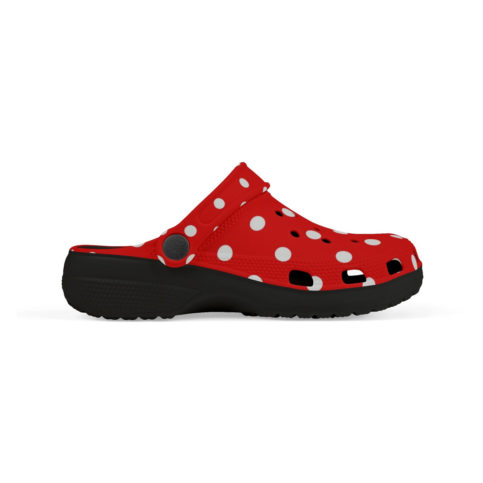 Kids Red & White Polka Dot EVA Foam Clogs - Image 15