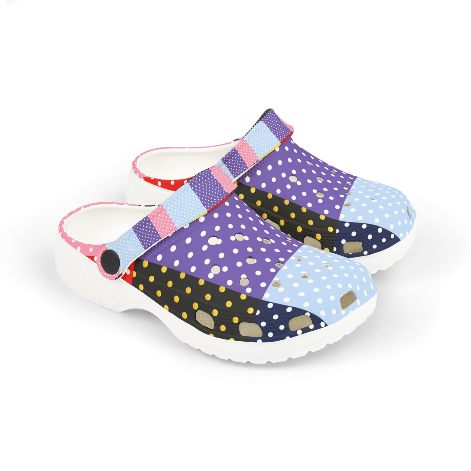 Kids Patchwork Polka Dot EVA Foam Clogs – Colorful Slip-On Sandals for Boys & Girls - Image 11