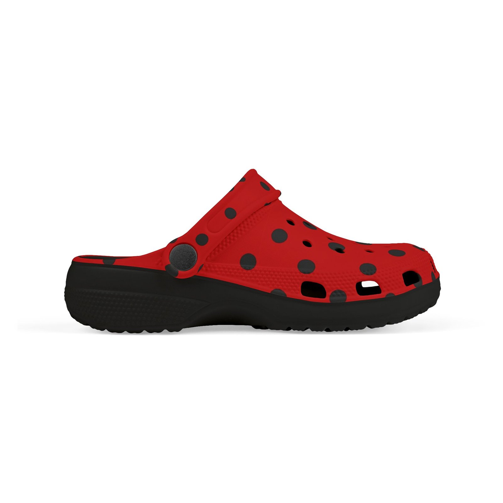 Kids Red & Black Polka Dot EVA Foam Clogs - Image 7