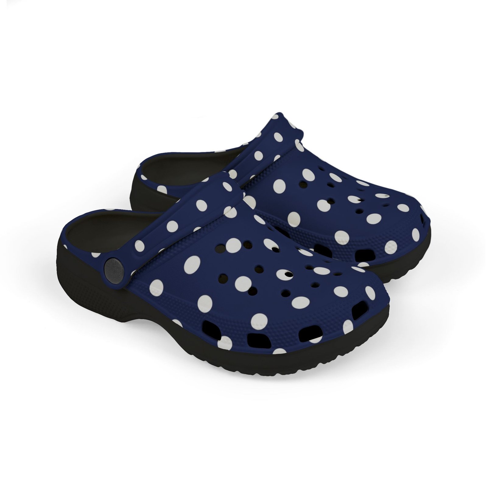 Kids Navy Polka Dot EVA Foam Clogs – Lightweight Slip-On Sandals for Toddlers & Children - Image 11