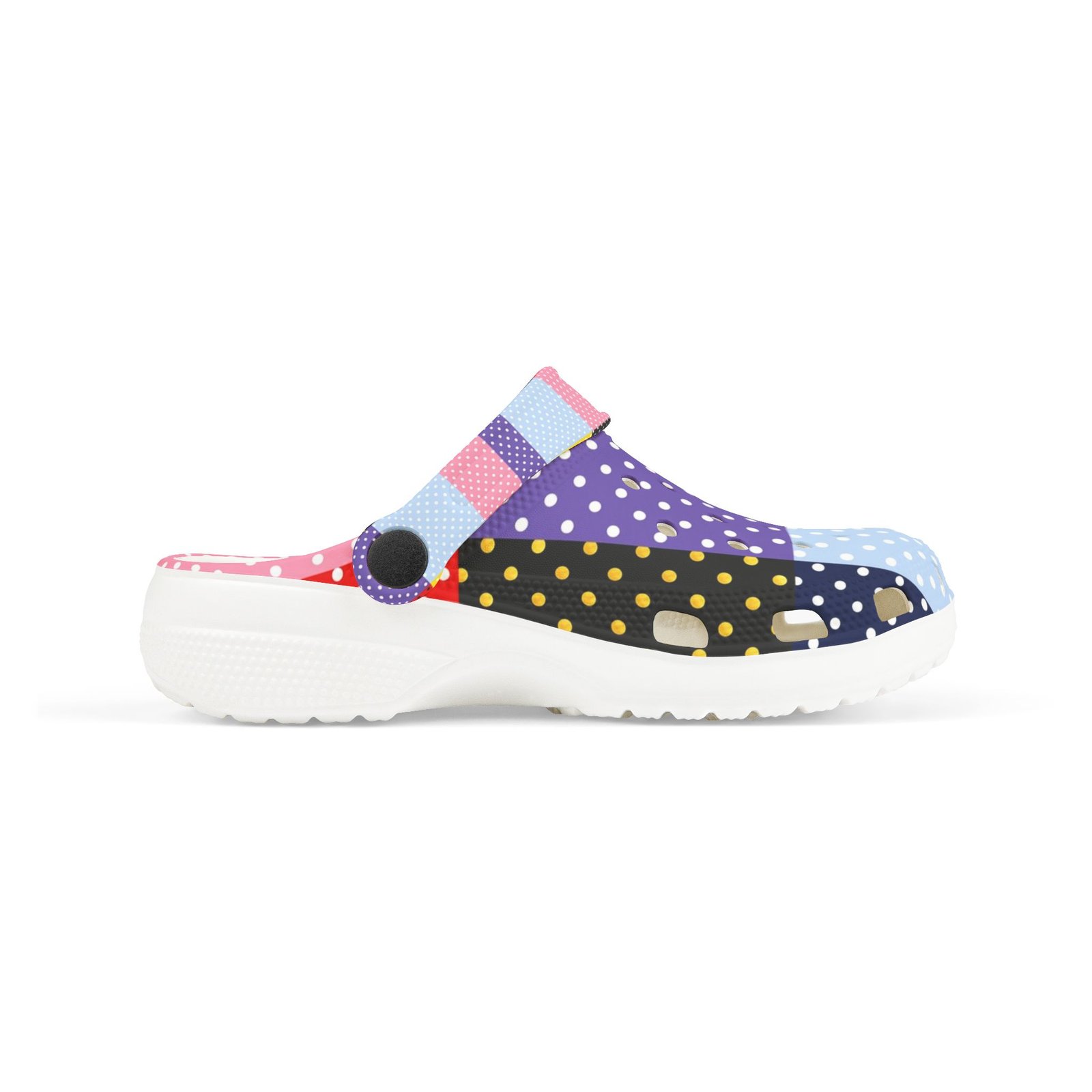 Kids Patchwork Polka Dot EVA Foam Clogs – Colorful Slip-On Sandals for Boys & Girls - Image 15