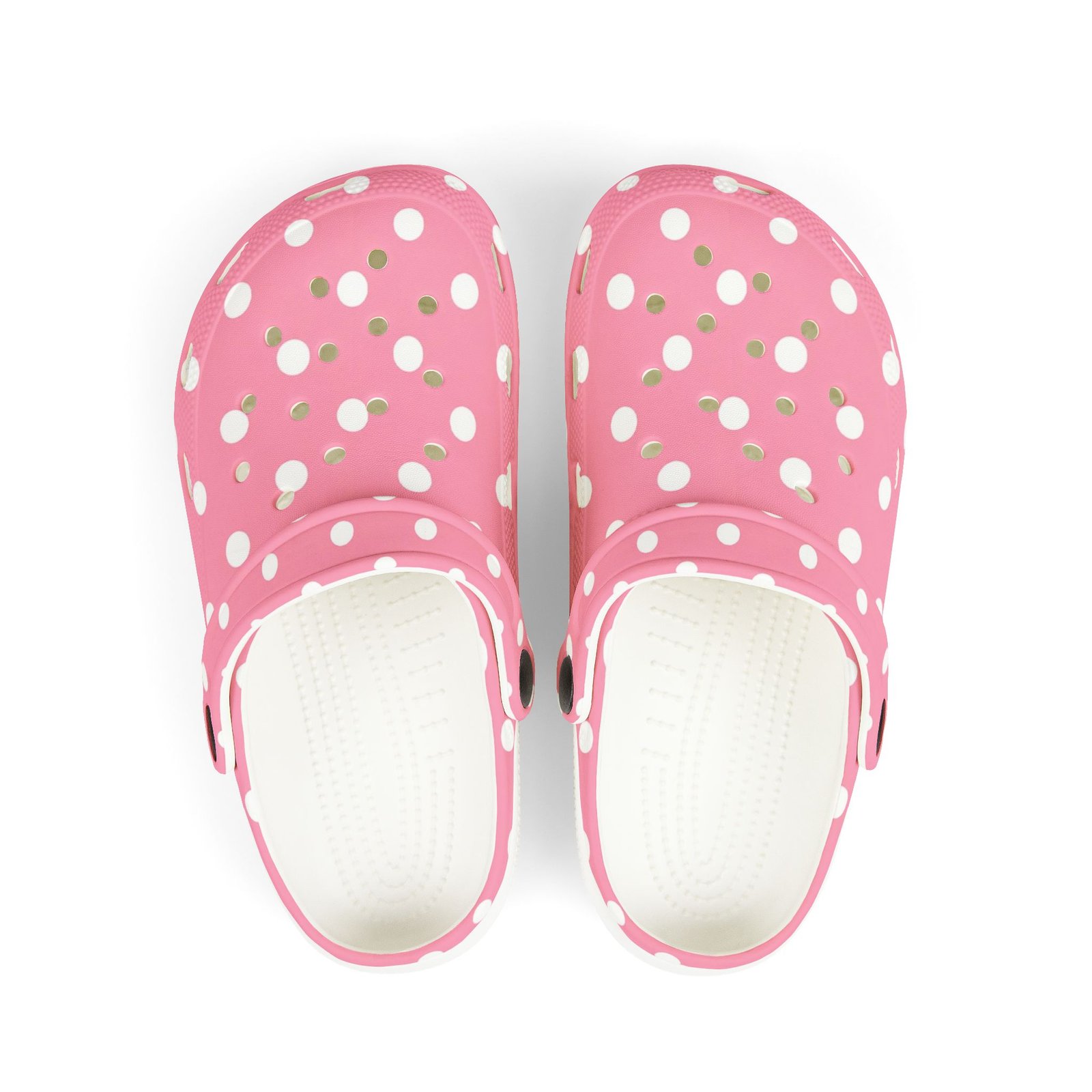 Kids Pink Polka Dot Foam Clogs — Lightweight EVA Slip-On Shoes - Image 2