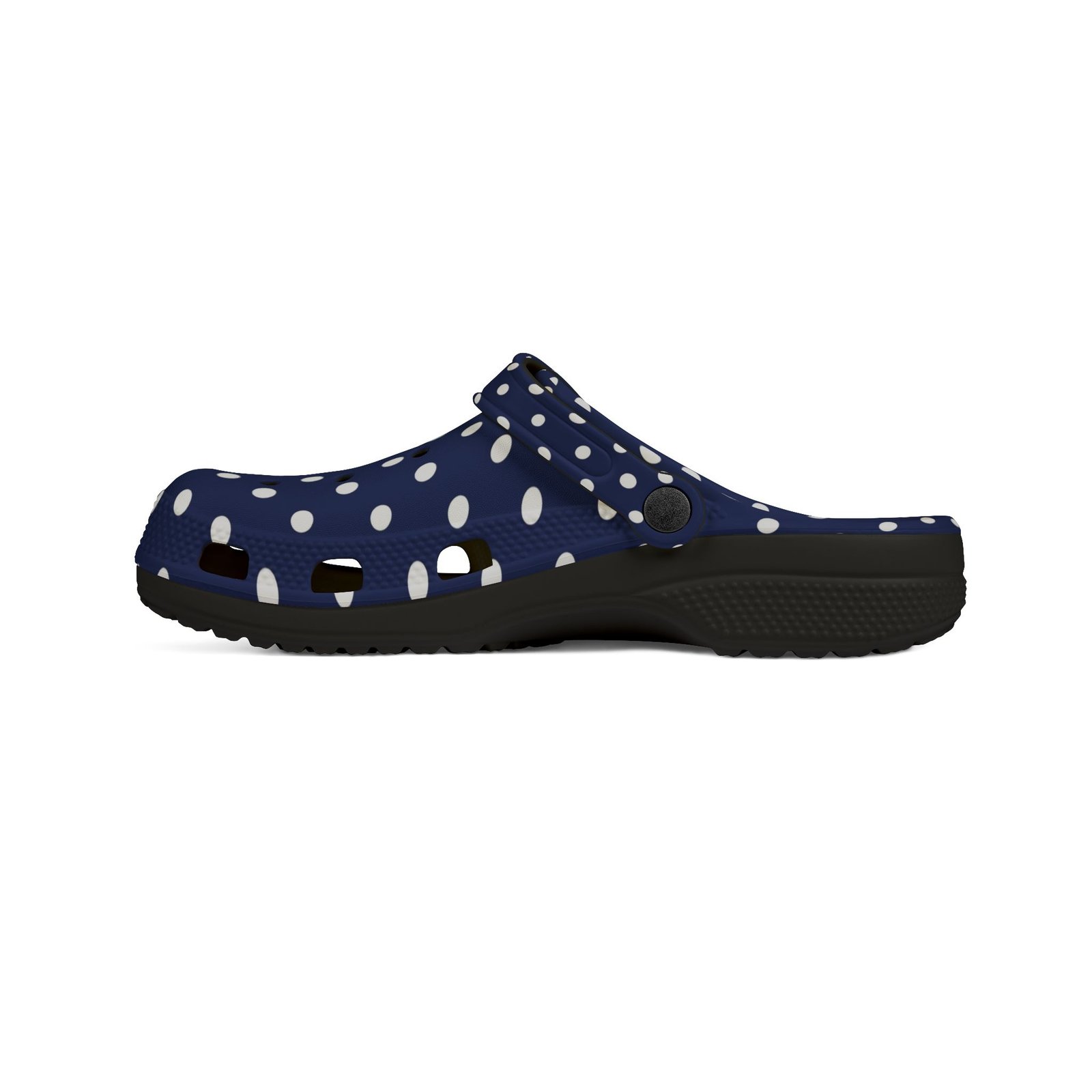 Navy & White Polka Dot EVA Foam Clogs - Image 14