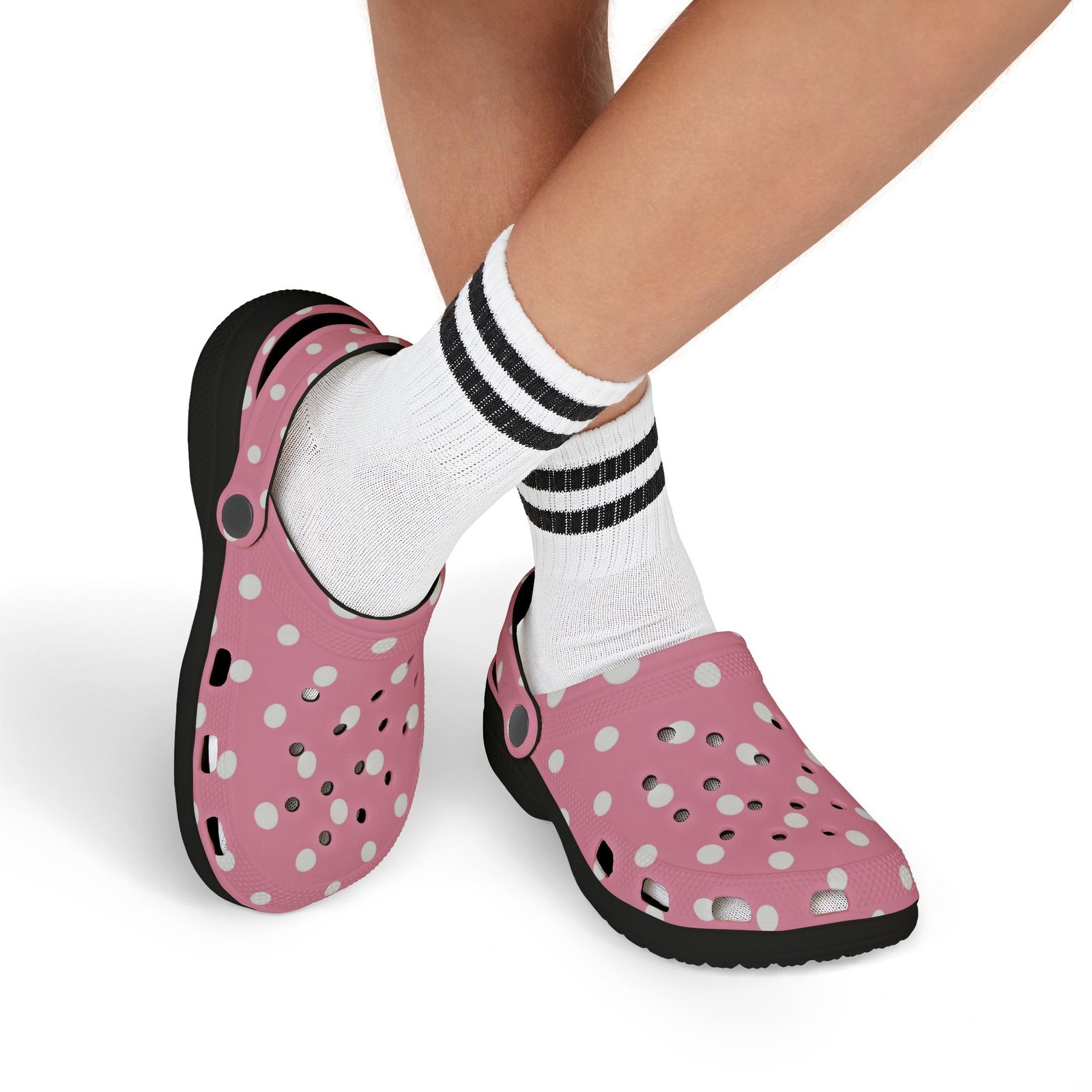 Kids Pink Polka Dot Foam Clogs — Lightweight EVA Slip-On Shoes - Image 17