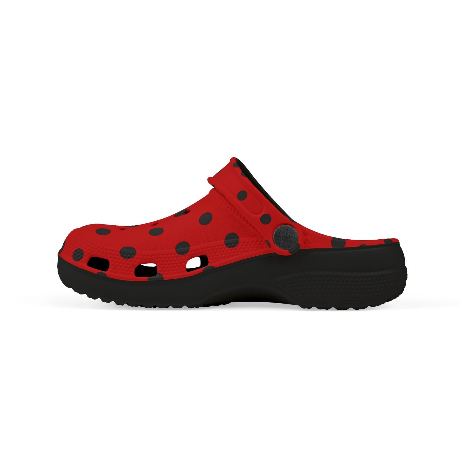 Kids Red & Black Polka Dot EVA Foam Clogs - Image 6