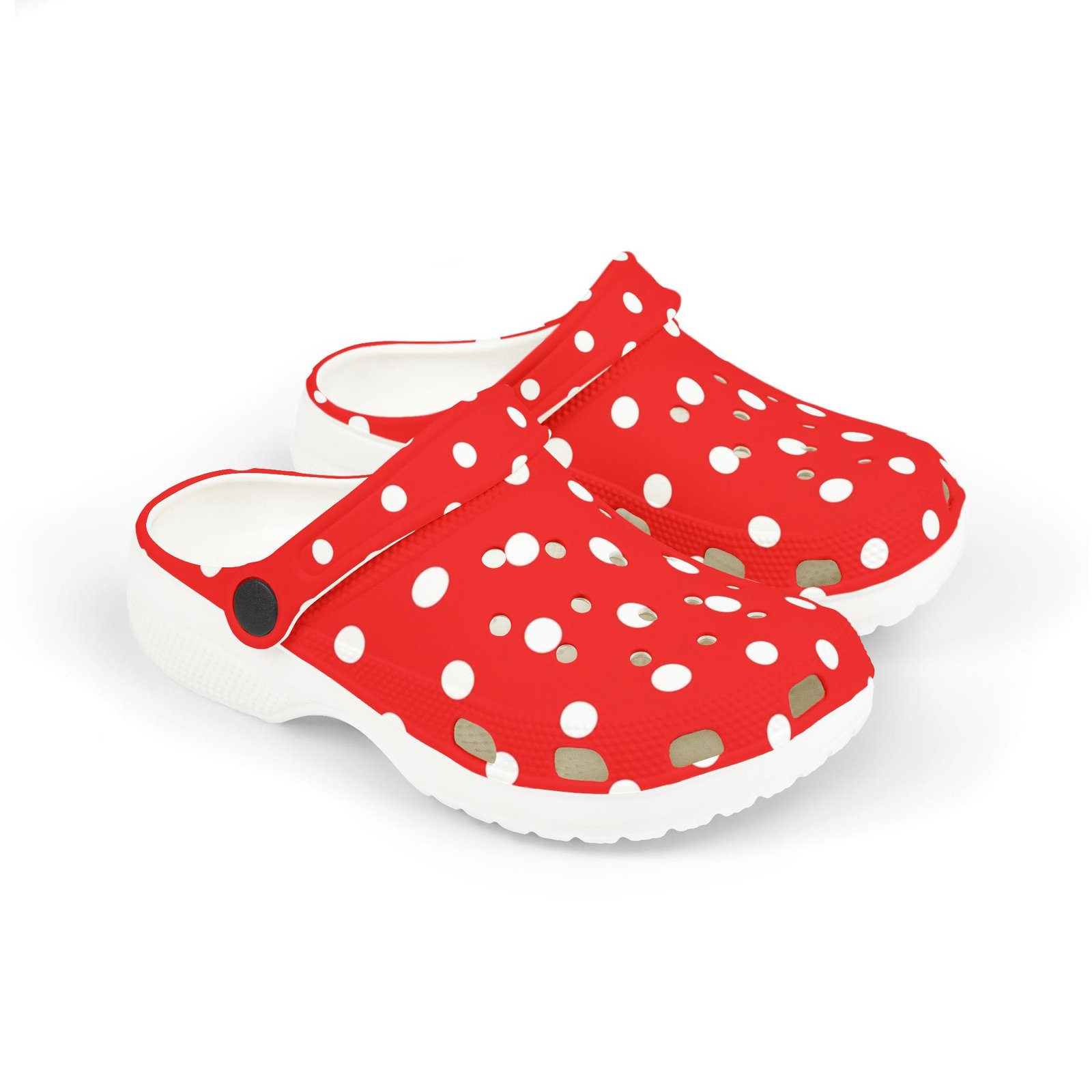 Kids Red & White Polka Dot EVA Foam Clogs - Image 3