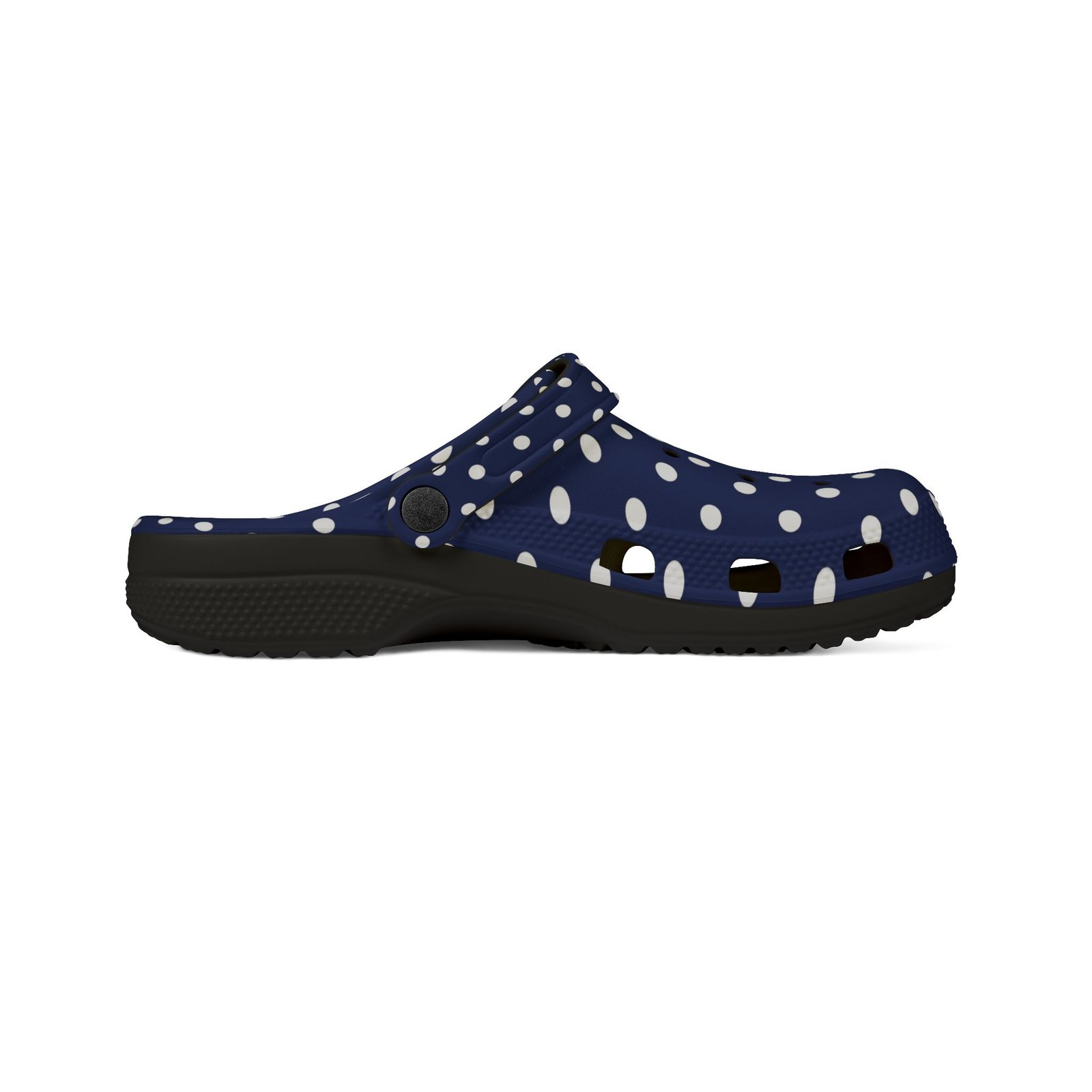 Navy & White Polka Dot EVA Foam Clogs - Image 12