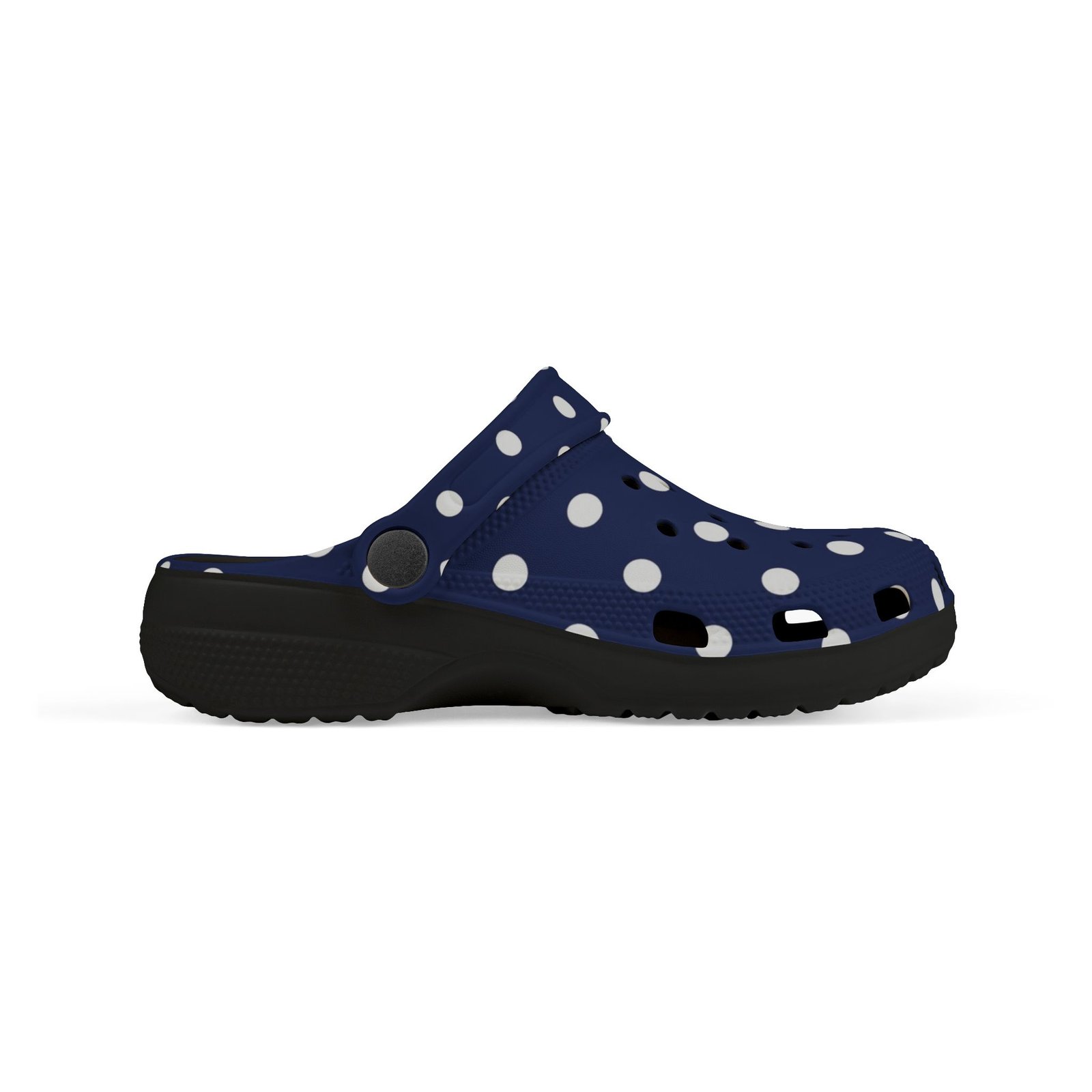 Kids Navy Polka Dot EVA Foam Clogs – Lightweight Slip-On Sandals for Toddlers & Children - Image 15