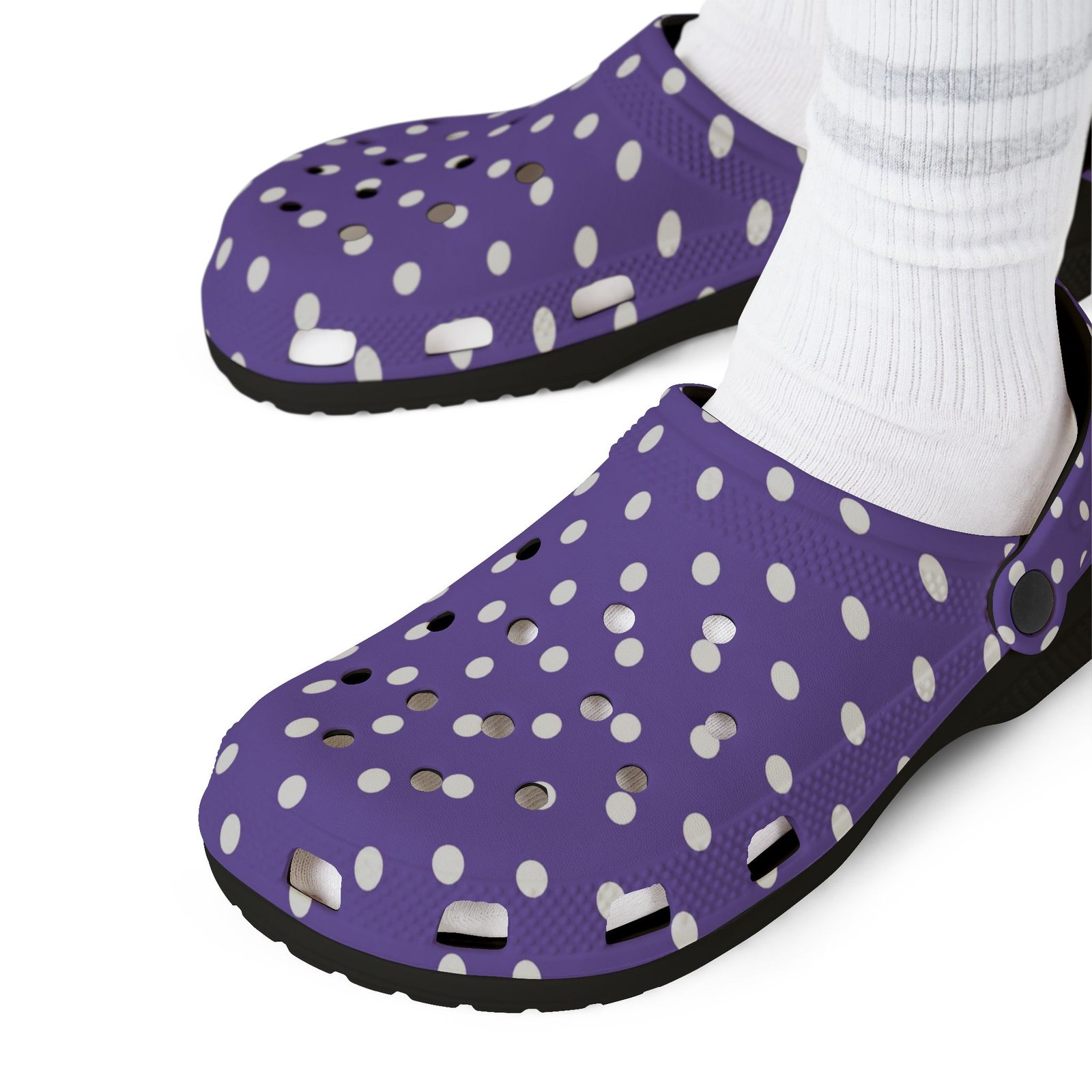 Purple Polka Dot EVA Foam Clogs