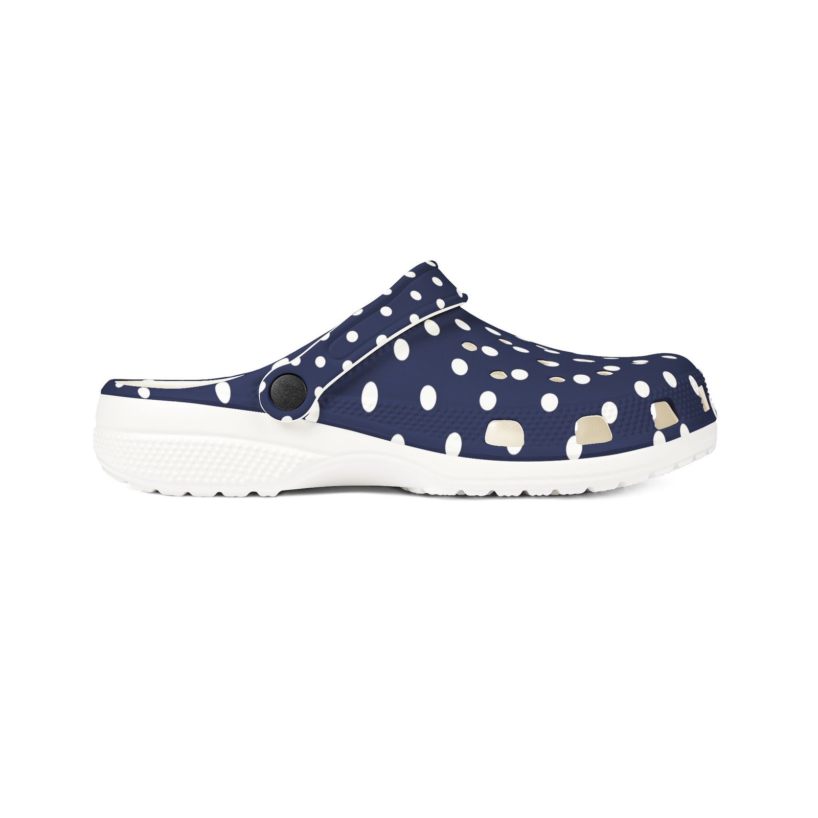Navy & White Polka Dot EVA Foam Clogs - Image 7