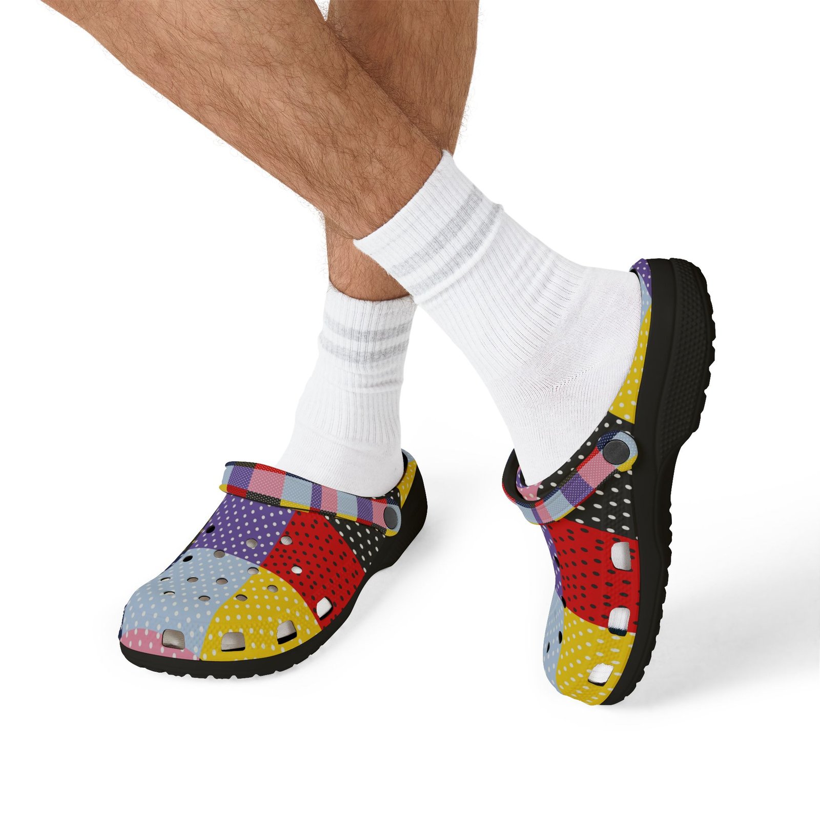 Patchwork Polka Dot EVA Clogs - Image 6