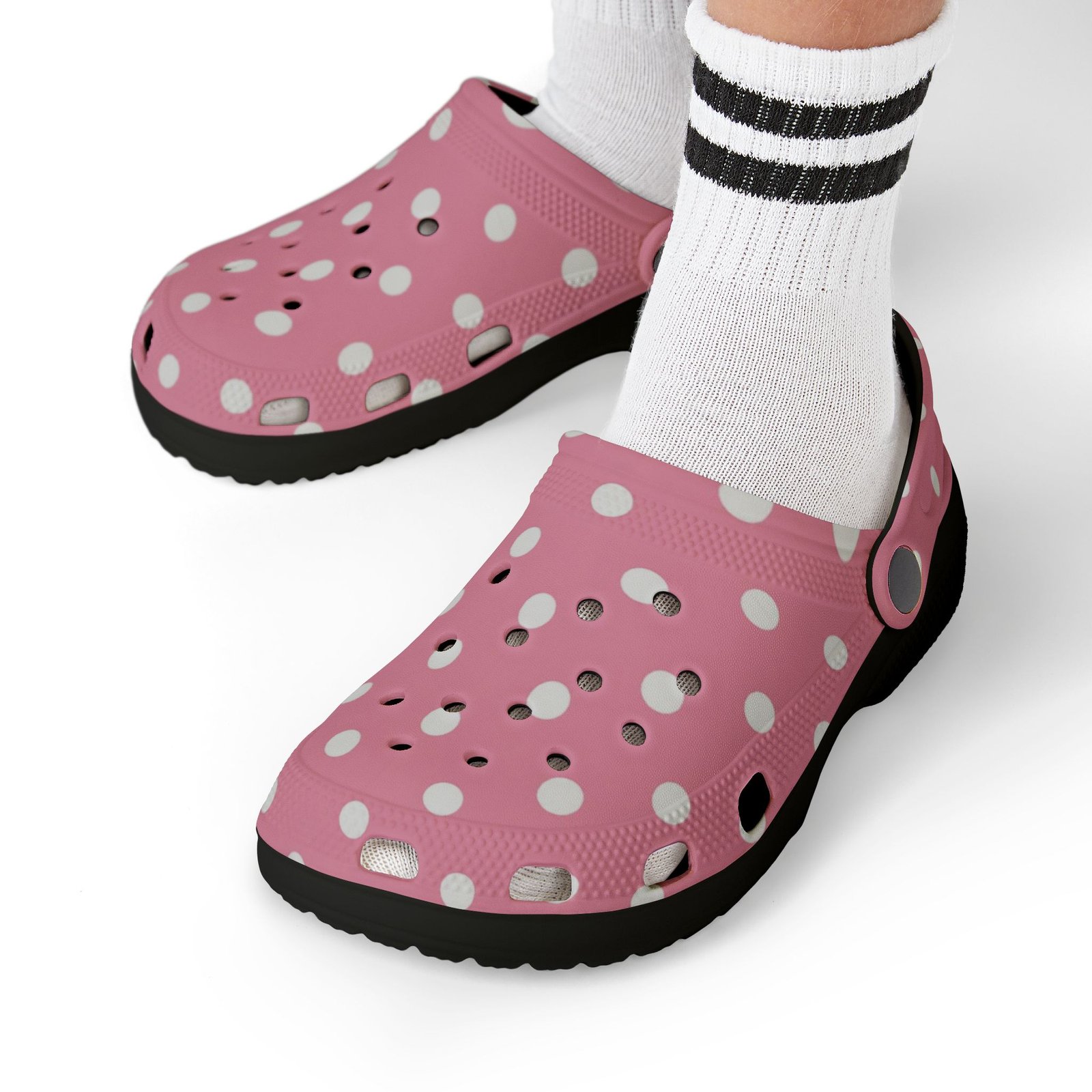 Kids Pink Polka Dot Foam Clogs — Lightweight EVA Slip-On Shoes - Image 15