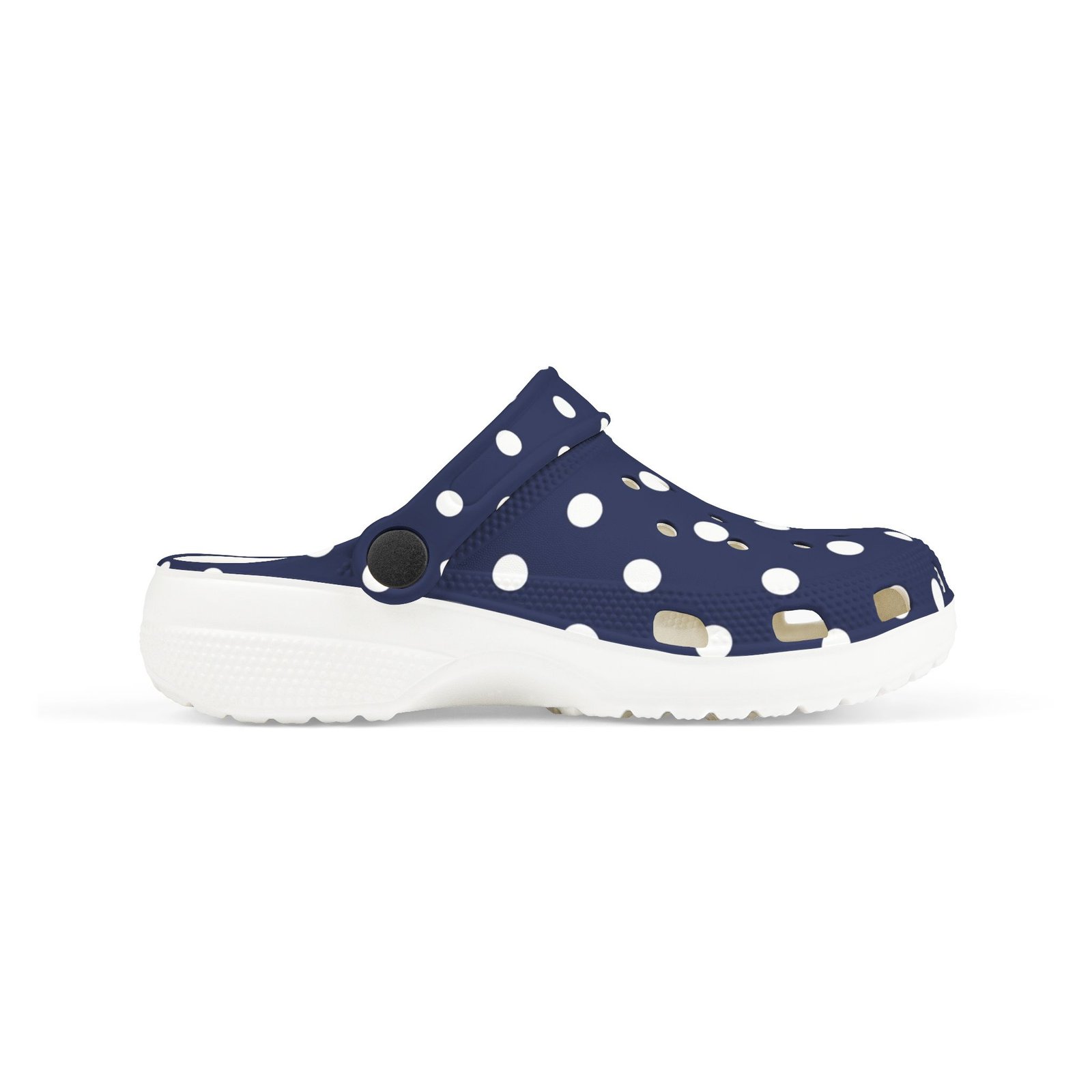 Kids Navy Polka Dot EVA Foam Clogs – Lightweight Slip-On Sandals for Toddlers & Children - Image 7
