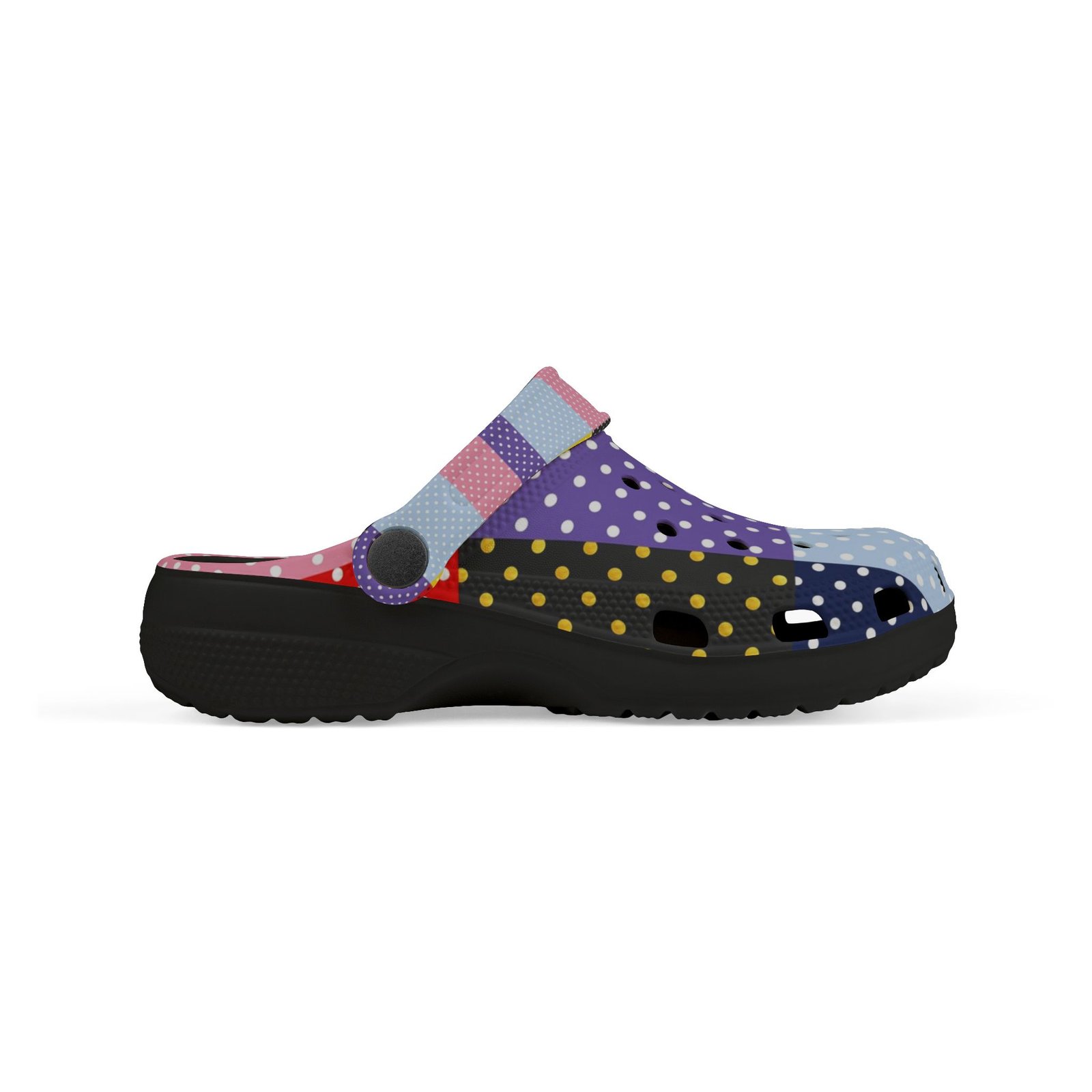 Kids Patchwork Polka Dot EVA Foam Clogs – Colorful Slip-On Sandals for Boys & Girls - Image 7