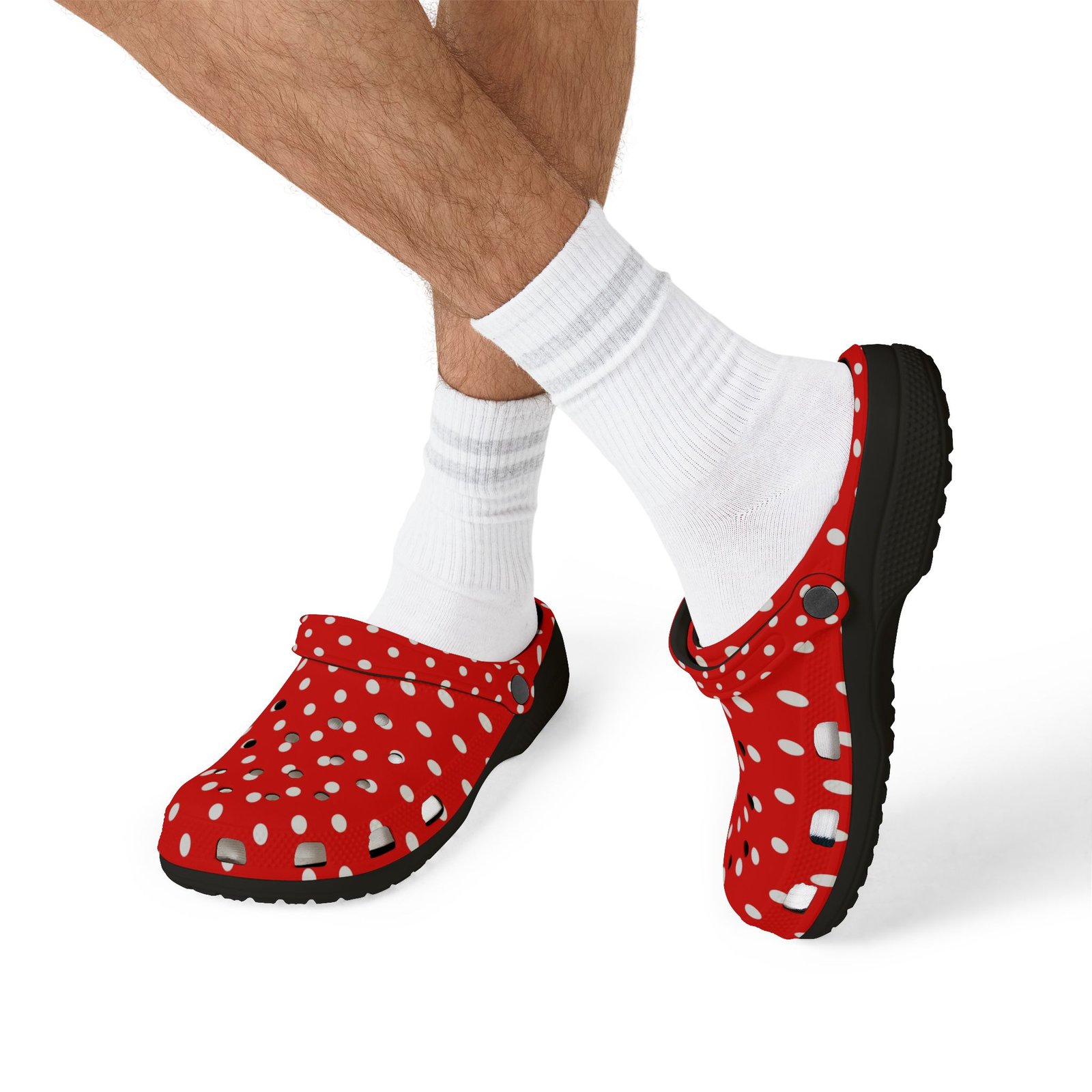 Red & White Polka Dot EVA Foam Clogs - Image 8