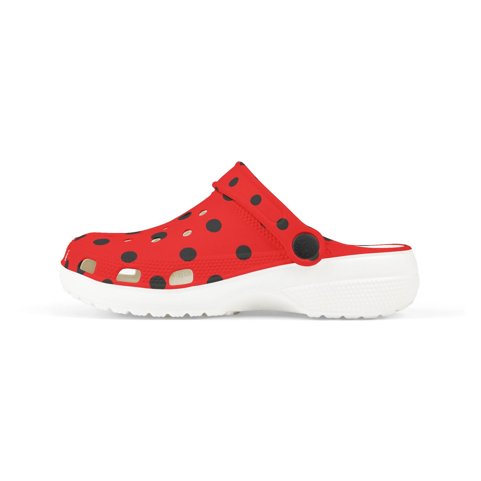 Kids Red & Black Polka Dot EVA Foam Clogs - Image 13