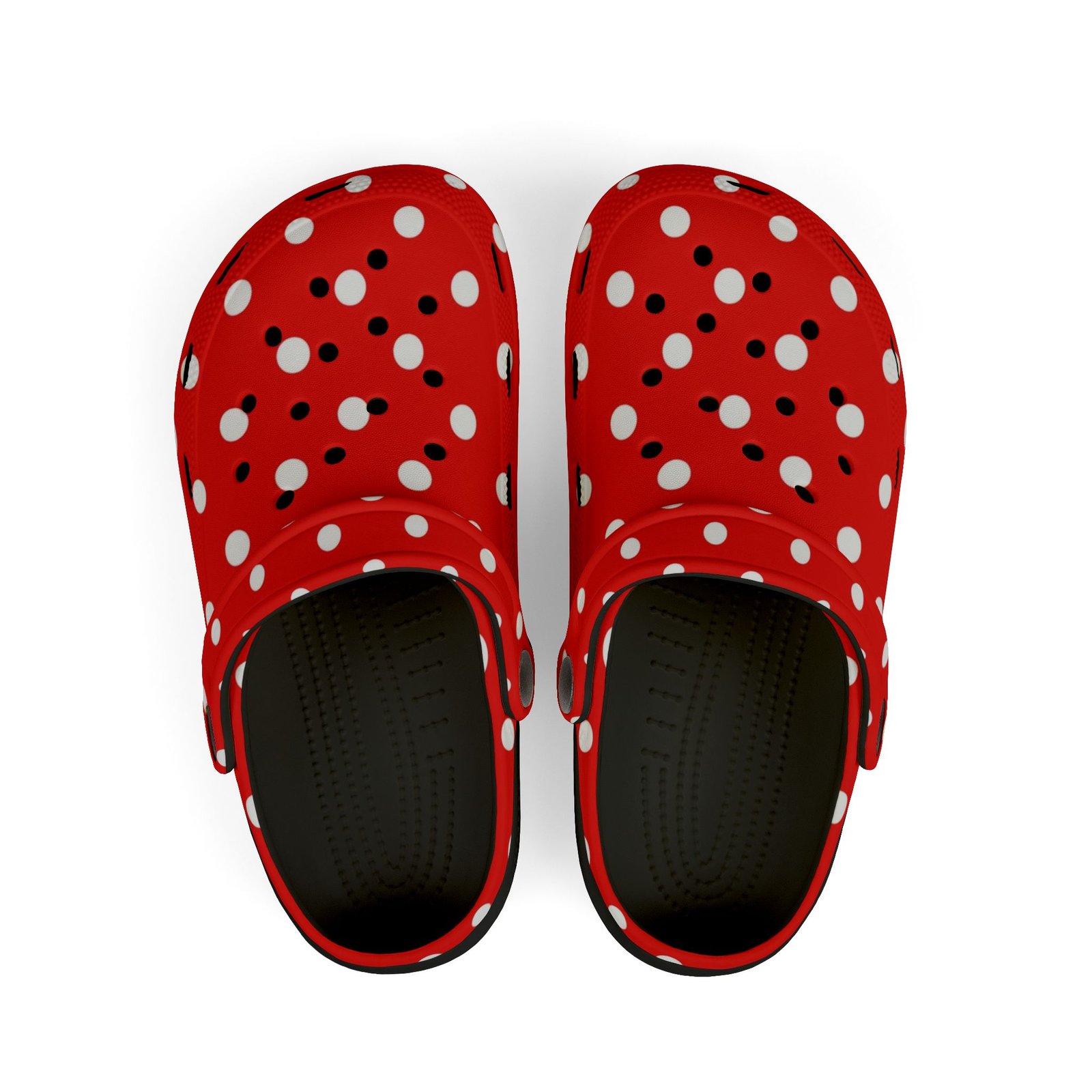 Kids Red & White Polka Dot EVA Foam Clogs - Image 10