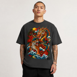 Dragon and Tiger Mythic Clash – Classic Loose Boxy Tee