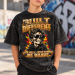 Kids & Teens Built Different: Live Well, Stay Strong, Be Brave Snow Washed Oversized Cotton T-Shirt
