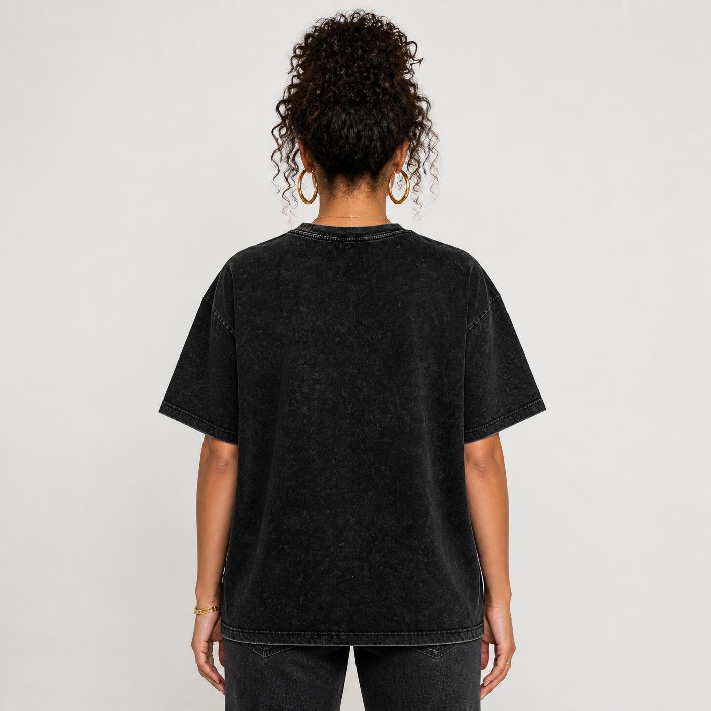 Women’s Built Different: Live Well, Stay Strong, Be Brave Snow Washed Oversized Cotton T-Shirt - Image 2