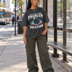 Kids & Teens  I'm Not the Problem I'm the Solution – Snow Washed Oversized Cotton T-Shirt