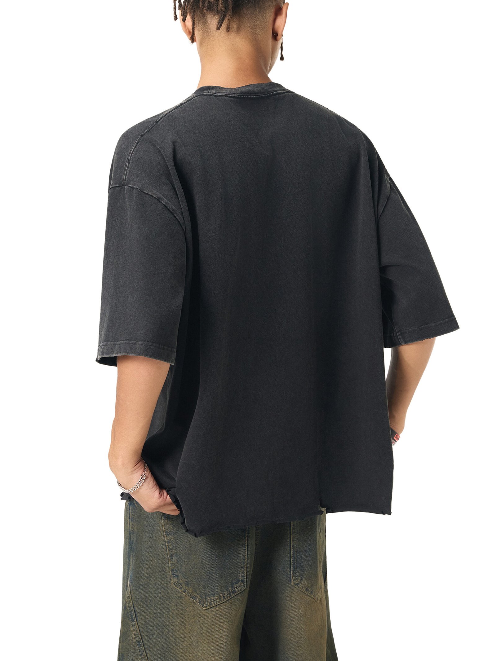 Dragon and Tiger Mythic Clash Snow Wash Raw-Hem Boxy T-Shirt - Image 10