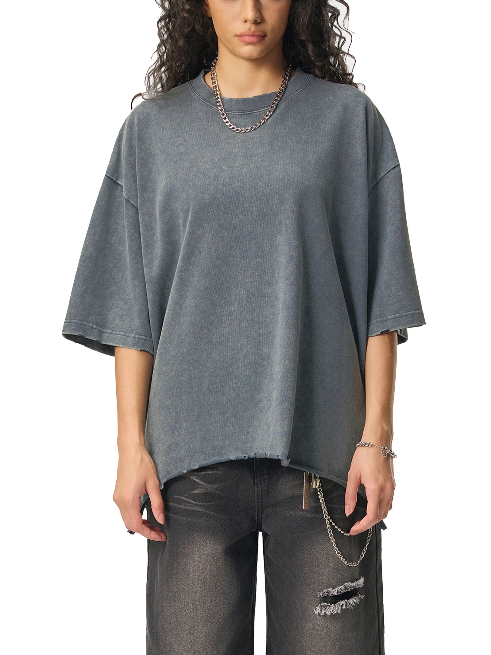 Dragon and Tiger Mythic Clash Snow Wash Raw-Hem Boxy T-Shirt - Image 11